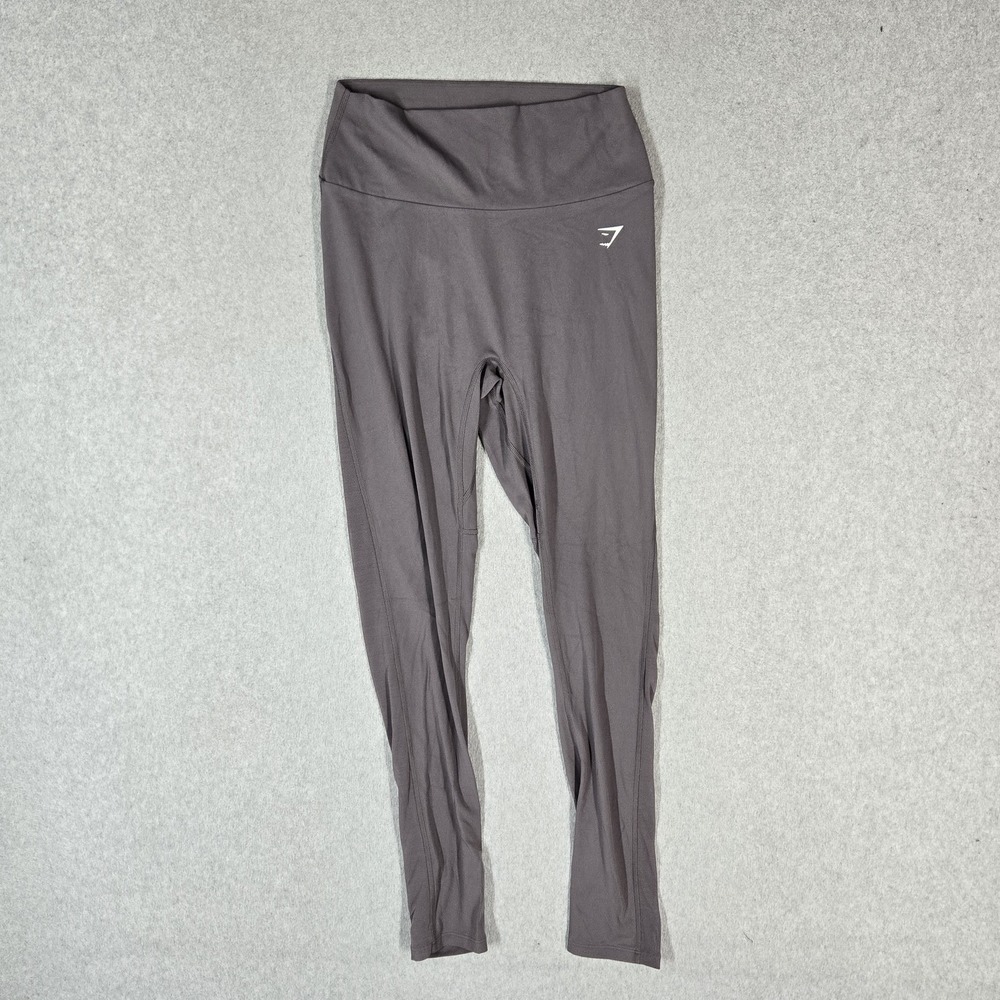 Gymshark Women Activewear Pants M Gray Elastane Nylon Yoga Legging Ruched Slim
